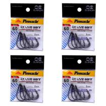 Kit Anzol de Pesca Maruri 3X Live Bait Aço Carbono N 6/0 20 Peças