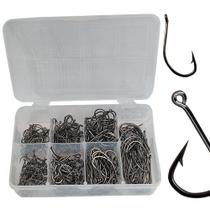 Kit Anzol de Pesca Maruseigo Black Kit 350 Anzóis + Estojo