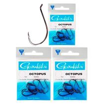 Kit Anzol Gamakatsu Octopus Black Super Resistente nº 5/0 3 Cartelas 18 Unidades Kit Anzol Gamakatsu Octopus Black Super Resistente nº 5/0 3 Cartelas 18 Unidades