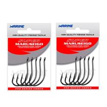 Kit Anzol Marine Sports Super Maruseigo Black Reforçardo Nº 22 2 Cartelas 50un
