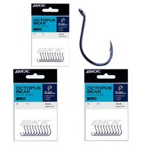 Kit Anzol Pesca BKK Octopus Beak Black nº 2/0 4/0 6/0 23un (1 Cartela Cada)