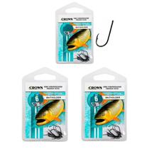 Kit Anzol Pesca Crown Baitholder Black nº 8/0 Contém 3 Cartelas 15 Unidades