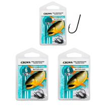Kit Anzol Pesca Crown Baitholder Black nº 9/0 Contém 3 Cartelas 15 Unidades