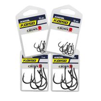 Kit Anzol Pesca Crown Koiso Black Aço Carbono nº14 18 22 26 - 30 Unidades Kit Anzol Pesca Crown Koiso Black Aço Carbono nº14 18 22 26 - 30 Unidades