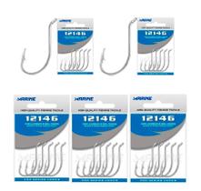 Kit Anzol Pesca Marine Sports 12146 Octopus Nickel Nº 5/0 5 Cartelas 50 Unidades