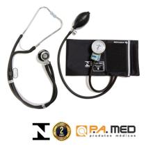 Kit Ap. Pressão Esfigmomanômetro + Estetoscópio PA Med Black - P.A. Med