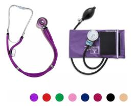 Kit Ap. Pressão Esfigmomanômetro + Estetoscópio Pa Med Cores Kit Ap. Pressão Esfigmomanômetro + Estetoscópio Pa Med Cores