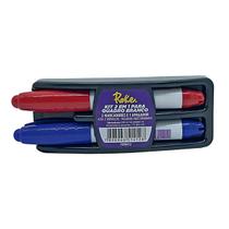 Kit Apagador Quadro Branco Com 2 Marcadores AZ e VM Roke