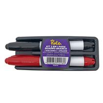 Kit Apagador Quadro Branco Com 2 Marcadores PT e VM Roke