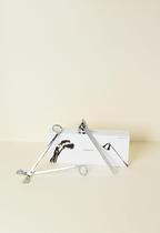 Kit Aparador + Abafador De Vela Metálico Prata - Lenvie