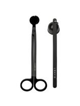 Kit Aparador + Abafador De Vela Metálico Preto - Lenvie