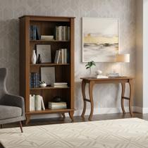 Kit Aparador Buffet com Cristaleira Luiz Xv Clássica em Madeira Castanho Kit Aparador Buffet com Cristaleira Luiz Xv Clássica em Madeira Castanho