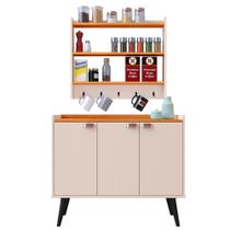 Kit Aparador Buffet Organizador Prateleira Interna Truzzi Armário Parede Porta Condimentos Cozinha Amélia - Off White/Cinamomo - RPM Móveis Kit Aparador Buffet Organizador Prateleira Interna Truzzi Armário Parede Porta Condimentos Cozinha Amélia - Off White/Cinamomo - RPM Móveis