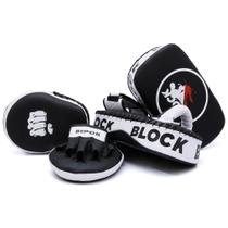 Kit Aparador De Chute Manopla De Foco Treino Muay Thai Boxe - Block Fitness