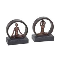 Kit Aparador De Livros Em Resina Yoga 15 Cm