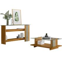 Kit Aparador para Sala e Mesa de Centro Tampo de Vidro Foz Kit Aparador para Sala e Mesa de Centro Tampo de Vidro Foz