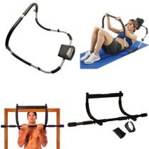 Kit Aparelho Abdominal Portatil Dobrável + Barra de Porta Multifuncional Liveup