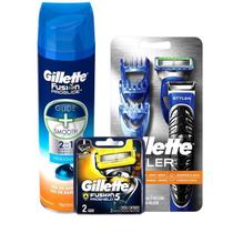 Kit Aparelho de Barbear Gillette Proglide Styler + 2 Cargas Fusion Proshield + Gel Fusion Proglide Hidratante