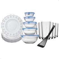 Kit Aparelho de Jantar 18 Peças Potes Tampa Sortida Completo e Prático para Sua Mesa Kit Aparelho de Jantar 18 Peças Potes Tampa Sortida Completo e Prático para Sua Mesa