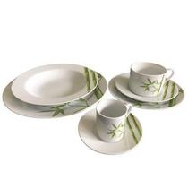 Kit Aparelho de Jantar Porcelana 7 Peças Mod.Bambu Verde