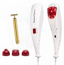 Kit Aparelho De Massagem Elétrico 110v + Massageador Facial