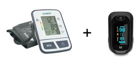 Kit Aparelho De Medir Pressão Arterial Digital + Oximetro Digital De Dedo Multi