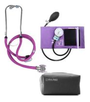 Kit Aparelho De Pressão Esfigmomanômetro + Estetoscópio Duplo Pa Med