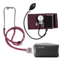 Kit Aparelho de Pressão Esfigmomanômetro + Estetoscópio Rappaport P.A.Med - Vinho Kit Aparelho de Pressão Esfigmomanômetro + Estetoscópio Rappaport P.A.Med - Vinho