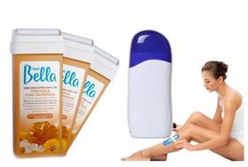 Kit Aparelho Depilação Rollon Bivolt com Refil Cera - DEPIL BELLA