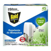 Kit Aparelho Elétrico + Refil Repelente Líquido 45 Noites à Base de Plantas Raid Essencial 25,2ml Kit Aparelho Elétrico + Refil Repelente Líquido 45 Noites à Base de Plantas Raid Essencial 25,2ml