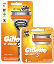 Kit Aparelho Gillette Fusion 5 + 4 Cargas