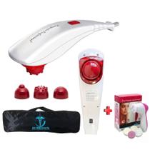 Kit Aparelho Massagem Profissional com Infravermelho + Escova Massageadora Facial 5 em 1 - MS Fisio