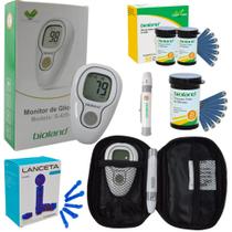 Kit Aparelho Medidor de Glicemia 75 Tiras + 100 Lancetas