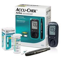 Kit Aparelho Medidor De Glicemia Diabetes Accu-check Active c/ 10 Tiras Reagentes