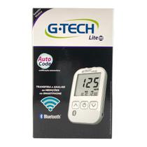 Kit Aparelho Medidor De Glicemia Diabetes G-Tech Lite Smart c/ 10 Tiras Reagentes