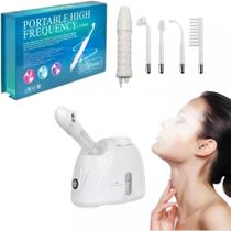 Kit Aparelho Portátil Alta Frequência + Vapor Facial Ozônio - K-33S