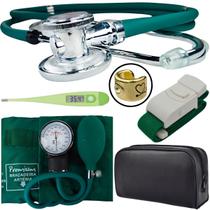 Kit Aparelho Pressao Esfigmomanometro Estetoscopio Rappaport Termometro