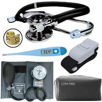 Kit Aparelho Pressao Esfigmomanometro Estetoscopio Rappaport Termometro