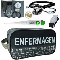 Kit Aparelho Pressão Estetoscópio Enfermagem Pa Med