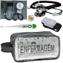 Kit Aparelho Pressão Estetoscópio Transparente Enfermagem Premium