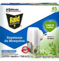 Kit Aparelho + Repelente 45 Noites Base Planta Raid 25,2ml