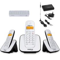 Kit Aparelho Telefone Bina 2 Ramal Entrada Chip Celular 3G