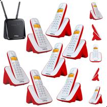 Kit Aparelho Telefone Bina 6 Ramais Com Entrada Para Chip Celular 4G Compatível GSM Rural Escritório Kit Aparelho Telefone Bina 6 Ramais Com Entrada Para Chip Celular 4G Compatível GSM Rural Escritório