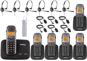 Kit Aparelho Telefone Fixo Bina 2 Linhas 5 Ramal e Headset Kit Aparelho Telefone Fixo Bina 2 Linhas 5 Ramal e Headset