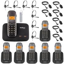 Kit Aparelho Telefone Fixo Bina 2 Linhas 6 Ramal e Headset Kit Aparelho Telefone Fixo Bina 2 Linhas 6 Ramal e Headset
