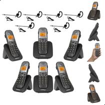 Kit Aparelho Telefone Fixo Sem Fio Intelbras TS 5120 com 5 Ramais TS 5121 Bina Viva Voz e Headset Kit Aparelho Telefone Fixo Sem Fio Intelbras TS 5120 com 5 Ramais TS 5121 Bina Viva Voz e Headset