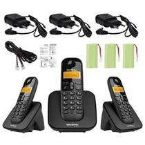 Kit Aparelho Telefone Sem Fio 2 Ramal Bina Alcance 50 a 300M