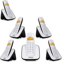Kit Aparelho Telefone Sem Fio 5 Ramal Bina Alcance 50 A 300M Homologação: 20121300160 - Intelbras
