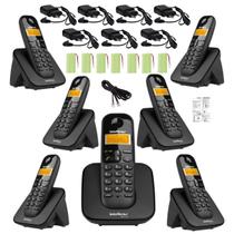 Kit Aparelho Telefone Sem Fio 6 Ramal Bina Alcance 50 a 300M Kit Aparelho Telefone Sem Fio 6 Ramal Bina Alcance 50 a 300M