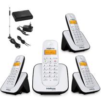 Kit Aparelho Telefone Sem Fio Bina GSM 3G e 3 Ramal Incluso